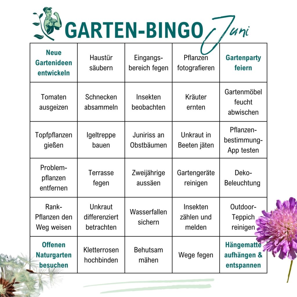Gartenbingo: Welche Gartenarbeit im Juni