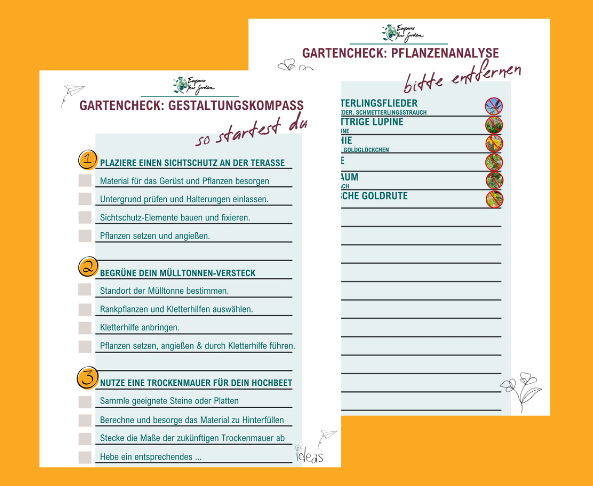 Gartencheck PDFs Pflanzenbewertung + Gestaltungskompass