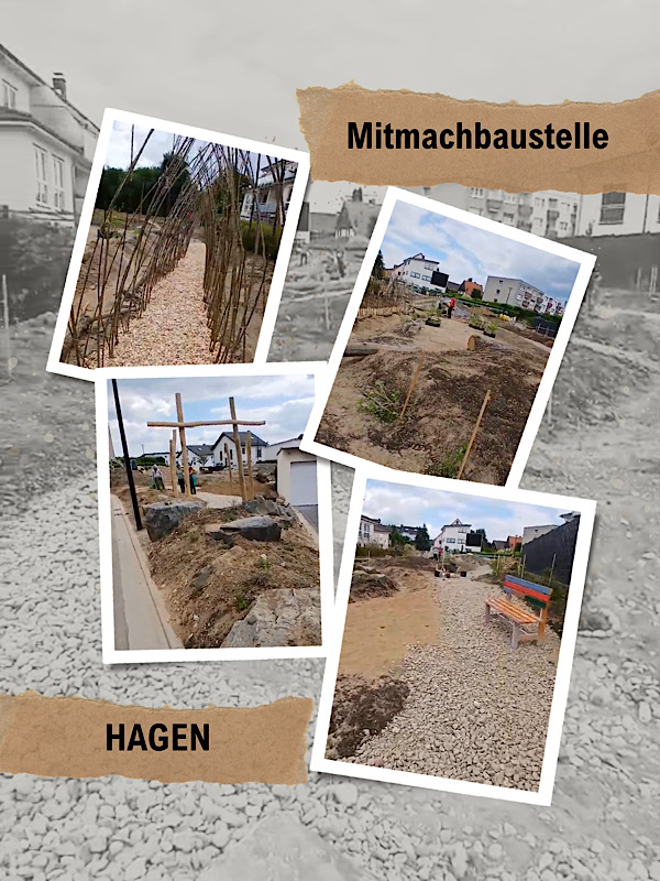 Naturgartenprofi Praktikum 1 Mitmachbaustelle in Hagen: Weidentunnel, Wege, Beete, Eingangstor